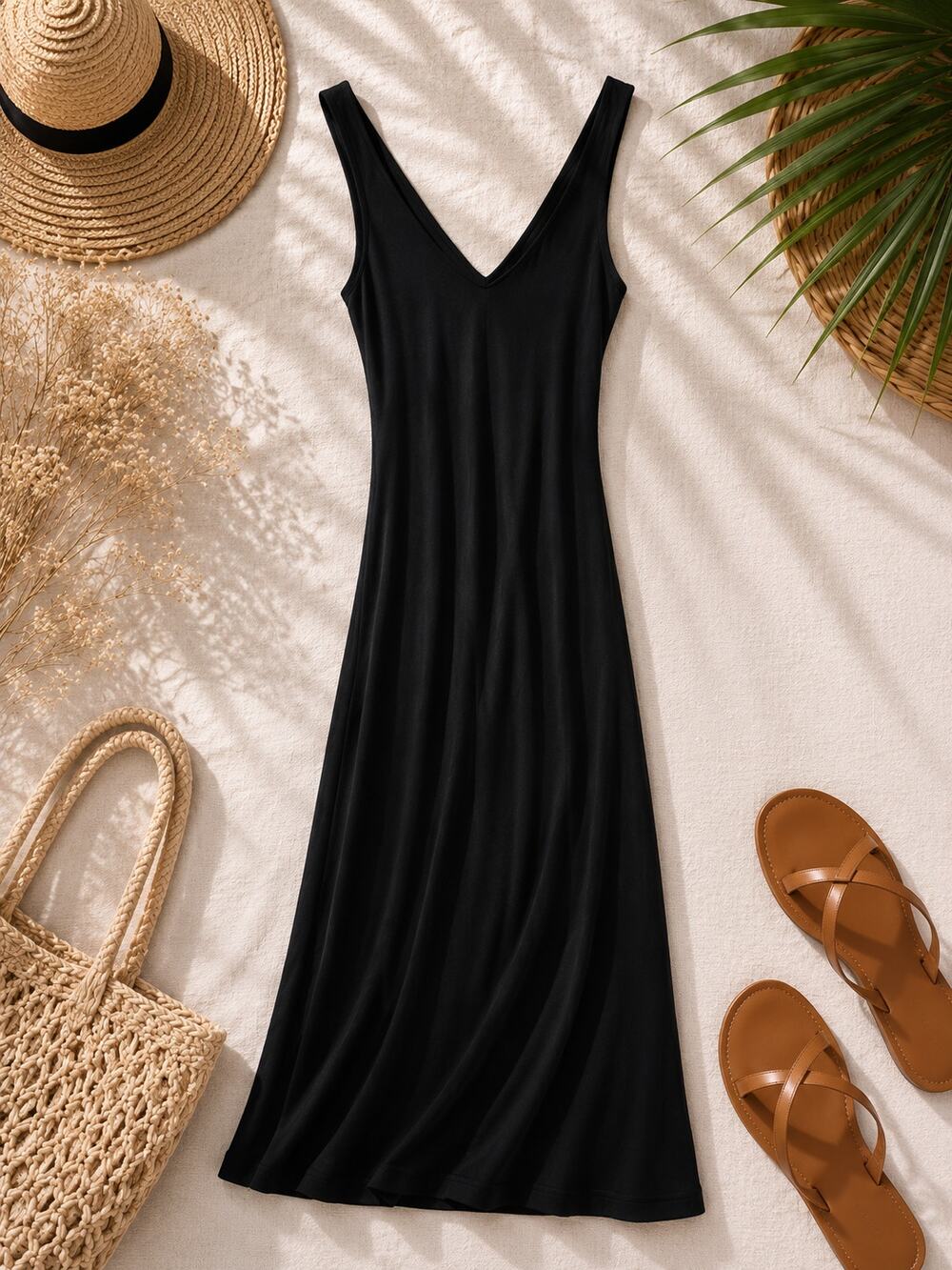 Gentle Fawn Larissa Open Back Midi Dress Black Quiet Luxury Coastal Chic Size XS